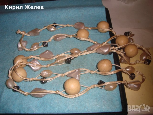 ХИПИ СТИЛ ДЪРВО КРИСТАЛ и КАТАЛИН ХЕНД-МЕЙД ОГЪРЛИЦА ПЕРЛЕН ТИП 27012 