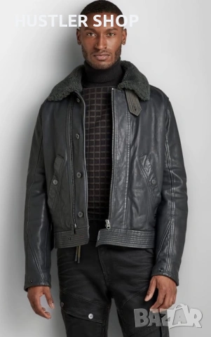 Мъжко яке от естествена кожа G-STAR RAW. Размер S