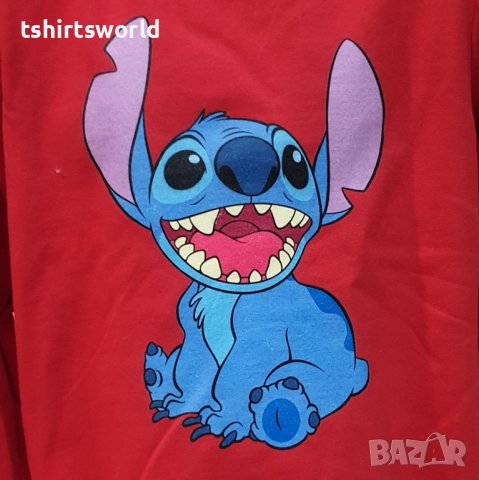 Нова детска ватирана блуза с дълъг ръкав Стич (Stitch) в червен цвят, снимка 2 - Детски Блузи и туники - 38996197