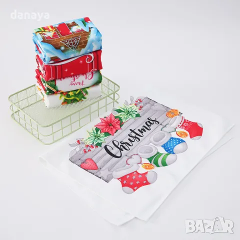 5499 Кухненска коледна кърпа с принт, 57x40 cm, снимка 7 - Хавлиени кърпи - 48153111