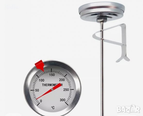 Термометър  шиш,   40 см 0- 300 градуса  за фритюрник, месо  камина, фурна, пещ и други 