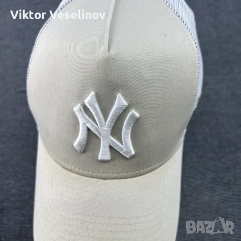 New York Yankees x New Era Baseball Cap One Size Шапка с Козирка Бежова Mesh, снимка 3 - Шапки - 54291103