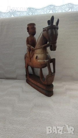 Фигурка кон дърворезба , снимка 2 - Декорация за дома - 53936963