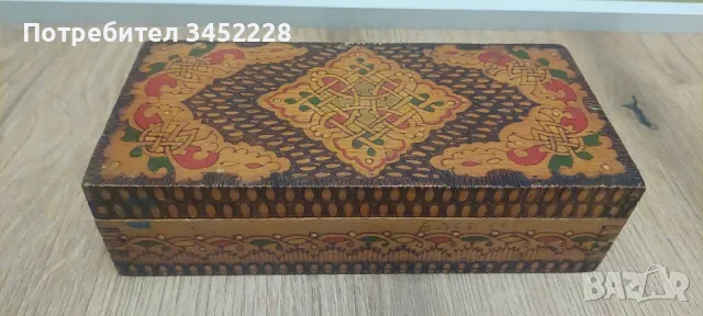 кутийка дърво пирографирана , снимка 1