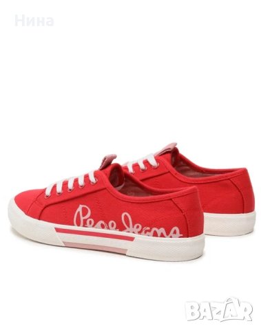 Дамски кец / гуменка в червен цвят PEPE JEANS, снимка 4 - Кецове - 42595993