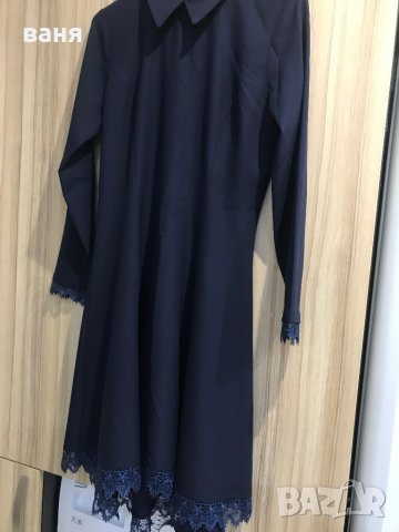 Рокля с дантела синя, снимка 2 - Рокли - 40550575