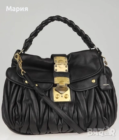 Красива дизайнерска “куфар/ Kofferbag“ чанта MiuMiu от естествена кожа черна. Нова , снимка 12 - Чанти - 49726432