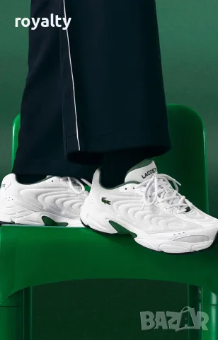 Lacoste Strom 96 Цвят- Бяло и Зелено Нови Мъжки Маратонки с Кутия 
