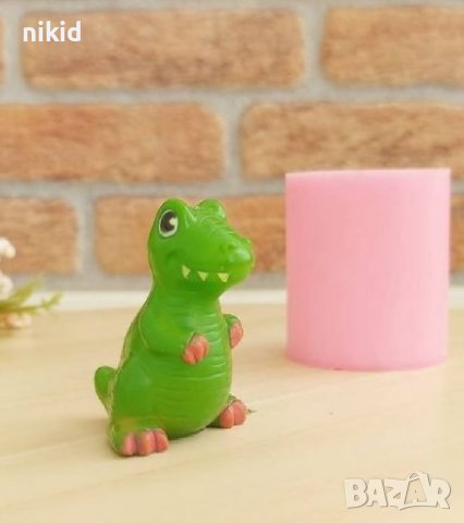 3D Динозавър Дино силиконов молд цилиндър форма фондан гипс свещ сапун декор