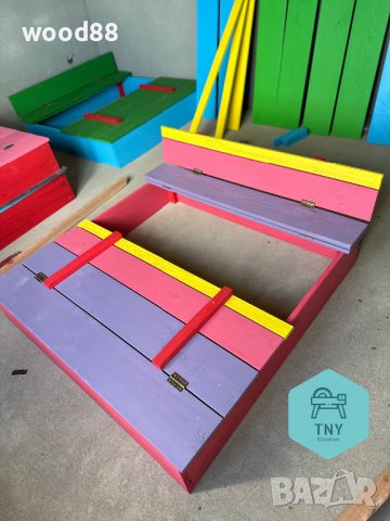 Детски пясъчник с пейки и капак, снимка 10 - Градински мебели, декорация  - 28644185