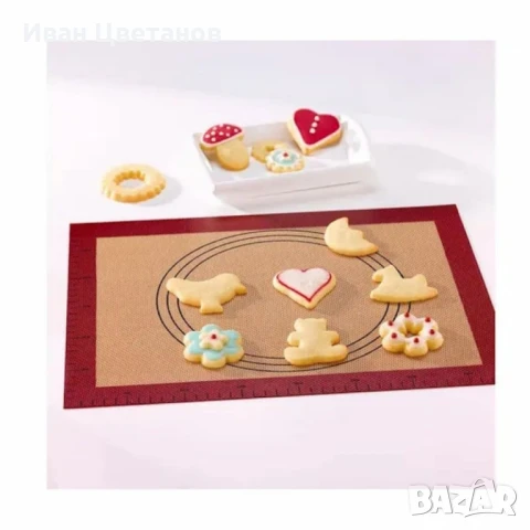 Подложка за месене и точене силиконова NoStik 38.5x58.5см., Червена граница/кафяв интериор, в кутия