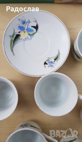 Продавам порцеланов сервиз за кафе рисуван на , снимка 4 - Прибори за хранене, готвене и сервиране - 35496872