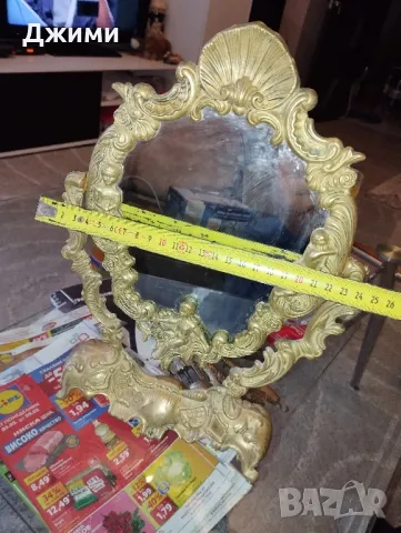 Бараково бронзови огледало, снимка 5 - Антикварни и старинни предмети - 49507359