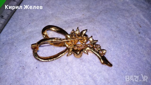 ИЗУМИТЕЛНО КРАСИВА ДЕБЕЛО ПОЗЛАТЕНА ФЛОРАЛНА БРОНЗОВА БРОШКА с ФАСЕТИРАНИ АМЕТИСТ КАМЪЧЕТА 33123, снимка 10 - Други - 39087082