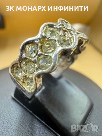 Сребърен пръстен /925/липсва 1 камъче, снимка 3 - Пръстени - 52416881