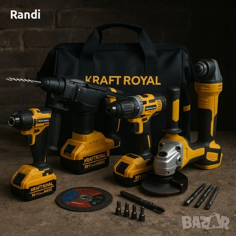 Комплект 4 в 1 – Перфоратор, Ъглошлайф, Гайковерт И Винтоверт, снимка 2 - Винтоверти - 53224875