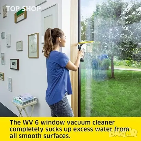 Нова Kärcher WV 6 Професионална Прахосмукачка за Прозорци, 100 мин Батерия, снимка 4 - Тримери - 49970902