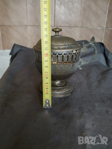 Стара посребрена бонбониера арт деко, снимка 2 - Други ценни предмети - 36482154