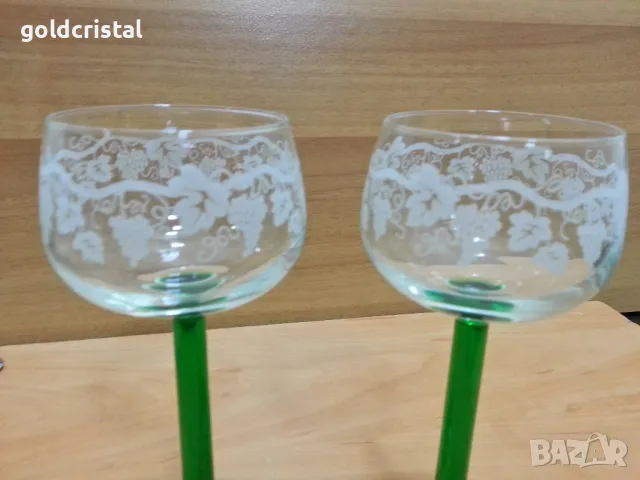 ретро стъклени чаши за вино , снимка 3 - Антикварни и старинни предмети - 49157683