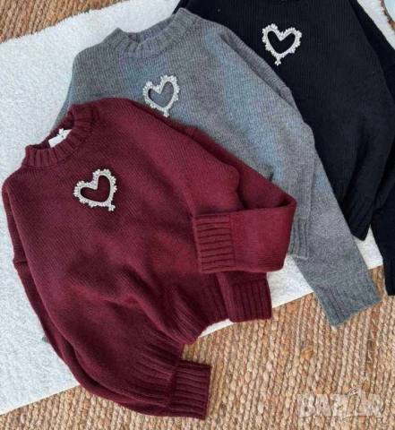 пуловер със сърчице 