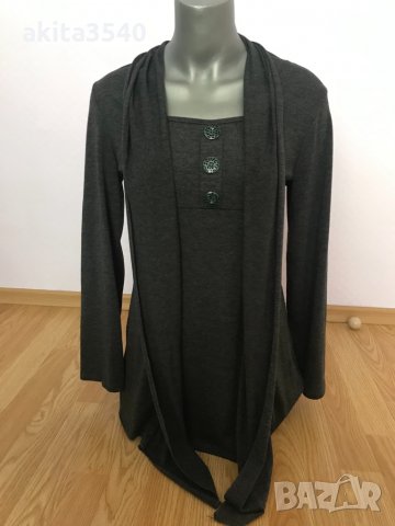 Сива туника с дълъг ръкав