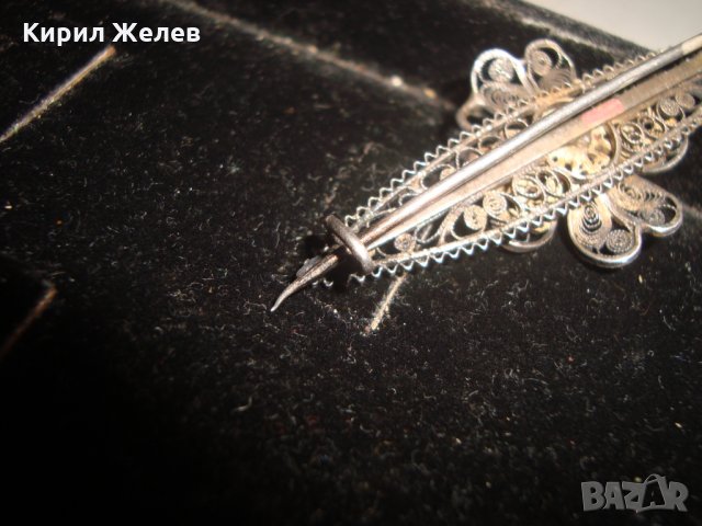 ЮВЕЛИРНО РЪЧНО ИЗРАБОТЕНА СТАРИННА СРЕБЪРНА ФЛОРАЛНА БРОШКА АРТ НУВО РЕТРО АРТ БИЖУ ФИЛИГРАН 17254, снимка 11 - Антикварни и старинни предмети - 31196307