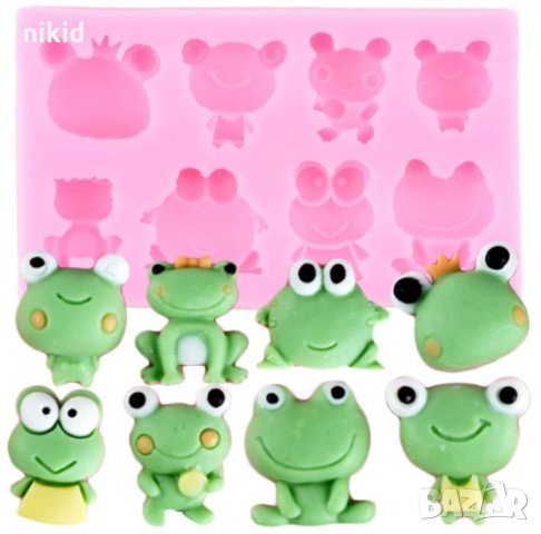Жаба Жаби Жабки силиконов молд форма декорация украса торта фондан шоколад гипс