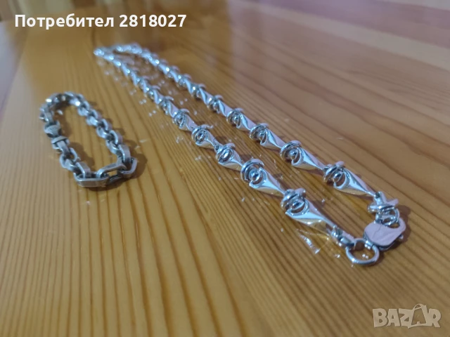 Сребърен ланец - синджир, снимка 6 - Колиета, медальони, синджири - 50704122