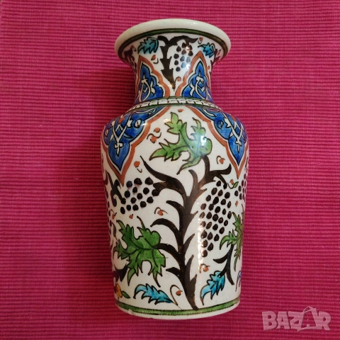 Антична османска,турска ваза "Кютахя" края на 19-ти век. , снимка 2 - Вази - 53178656