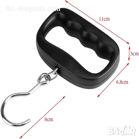 Дигитален ръчен електронен точен кантар везна за самолетен багаж куфари храна риболов риба до 50кг, снимка 3 - Везни - 50921402