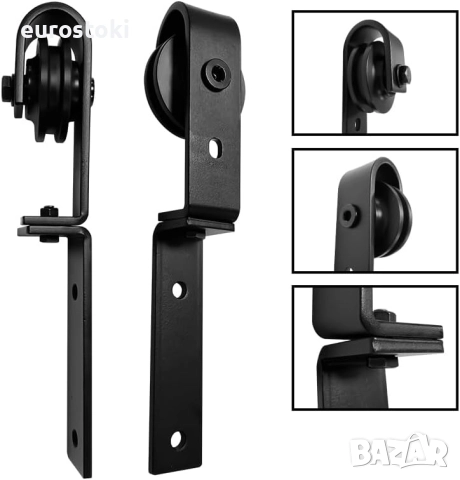 HOCONNIE Комплект за 4 двустранно сгъваеми плъзгащи се врати за плевня 274 см с релса за плъзгаща се, снимка 7 - Интериорни врати - 52515047