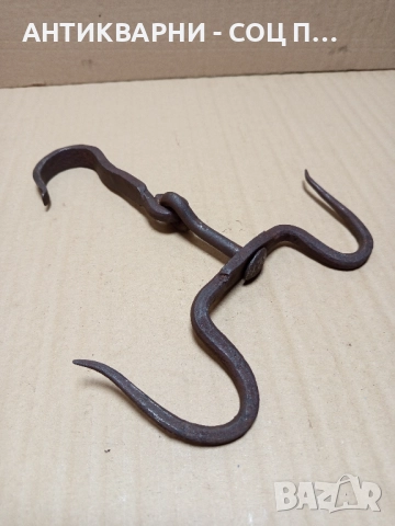 Стар Масивен Ръчно Кован Ченгел За Дране На Животни. , снимка 2 - Антикварни и старинни предмети - 52566501