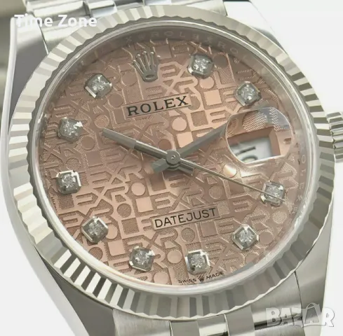 Rolex Datejust 36mm Steel Pink Dial Diamond Automatic Дамски Различни Варианти, снимка 4 - Дамски - 48183246