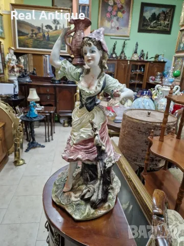 Уникална огромна антикварна колекционерска порцеланова фигура статуетка Capodimonte , снимка 4 - Статуетки - 48694682