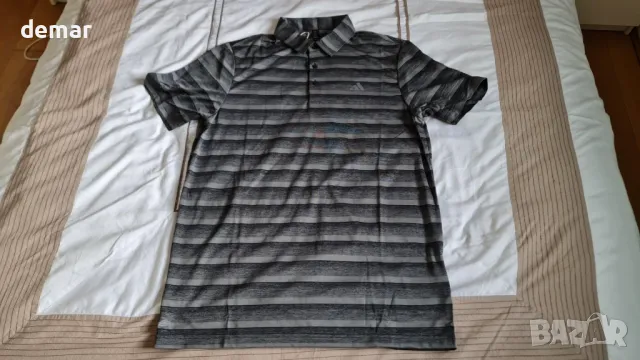 Мъжка поло тениска с двуцветни райета Adidas, XL, снимка 2 - Тениски - 49313409