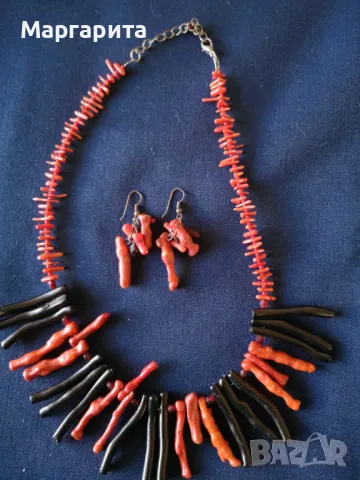 комплекти колие и обеци пеперуди и от корал, снимка 5 - Бижутерийни комплекти - 49968732