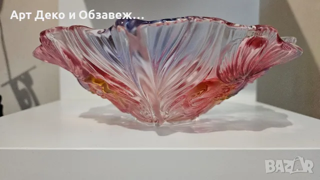 Цветна стъклена фруктиера , снимка 3 - Декорация за дома - 55979222