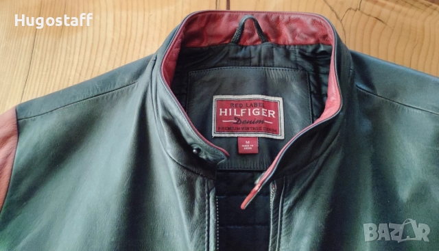 Tommy Hilfiger Винтидж Мъжко кожено яке моторджиско Cafe Racer M/L, снимка 3 - Якета - 52896396