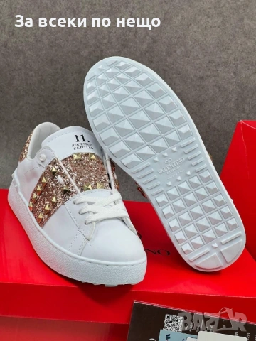 Valentino Дамски Бели Маратонки С Кристали👟Дамски Спортни Обувки С Камъни В Бял Цвят Код E1329, снимка 4 - Маратонки - 54148599