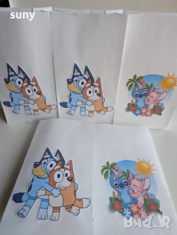 Хартиени пликчета за лакомства и подаръци Стич, снимка 3 - Други - 50303775