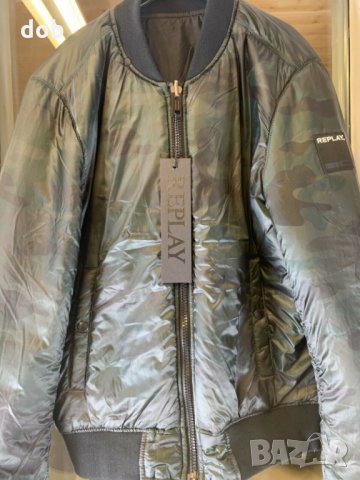 Ново двулицево яке Replay Bomber Camouflage Reversible design, снимка 6 - Якета - 32126387