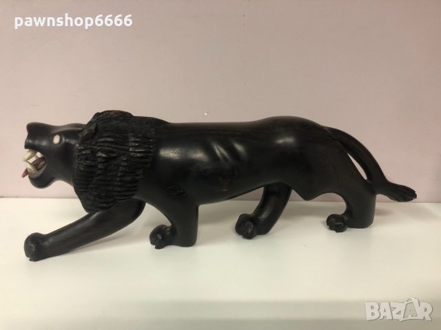 Дърворезба лъв от абаносово дърво, снимка 6 - Други ценни предмети - 35467460