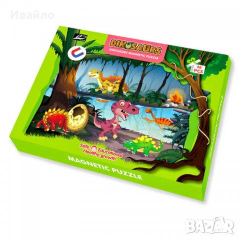 Детски магнитен пъзел "Динозаври", снимка 1 - Игри и пъзели - 35089707