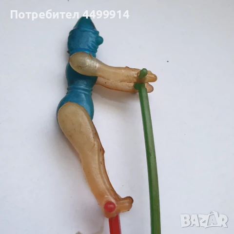 Механична пластмасова играчка от 80-те, Акробатска пръчка, снимка 2 - Колекции - 50984157