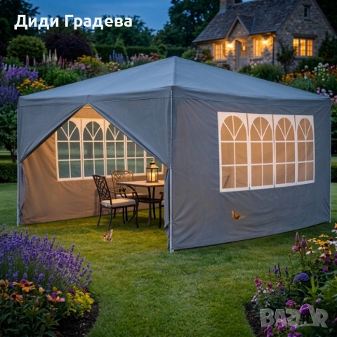 Просторна градинска шатра - стабилна конструкция и водоустойчива рамка, снимка 2 - Градински мебели, декорация  - 53879224
