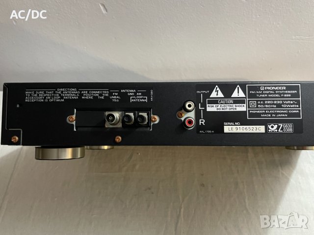 Тунер Pioneer F-229 FM/AM digital syntesizer tuner/made in japan, снимка 4 - Ресийвъри, усилватели, смесителни пултове - 42515046