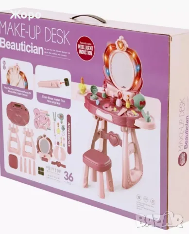 Детска луксозна тоалетка и столче за грим със светлина 002738, снимка 3 - Образователни игри - 47673970