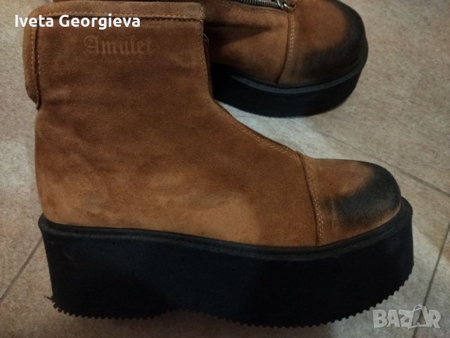 Велурени боти Амулет, снимка 4 - Дамски боти - 39402276
