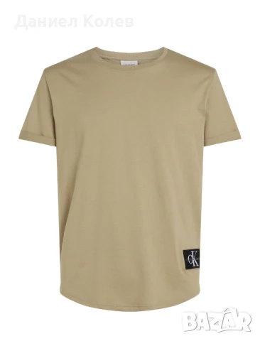 Calvin Klein мъжка тениска – бежова, класически стил, размер M, снимка 2 - Тениски - 51103866
