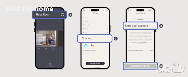 nooie Бебефон камера с аудио и специализирано безплатно приложение, снимка 9 - Бебефони - 48468830